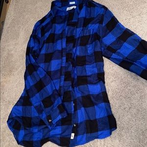 Blue and black flannel